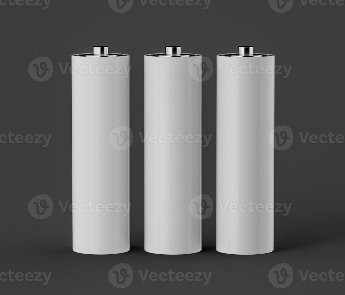 AA Size battery isolated on white background blank rechargeable battery aa or aaa size 3d illustration photo