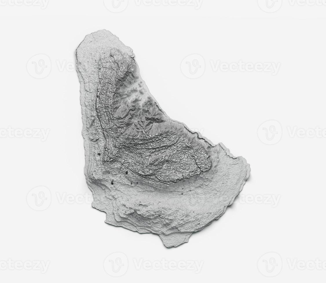 Barbados Map Barbados Flag Shaded relief Color Height map on white Background 3d illustration photo