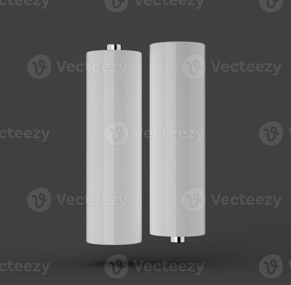 AA Size battery isolated on white background blank rechargeable battery aa or aaa size 3d illustration photo
