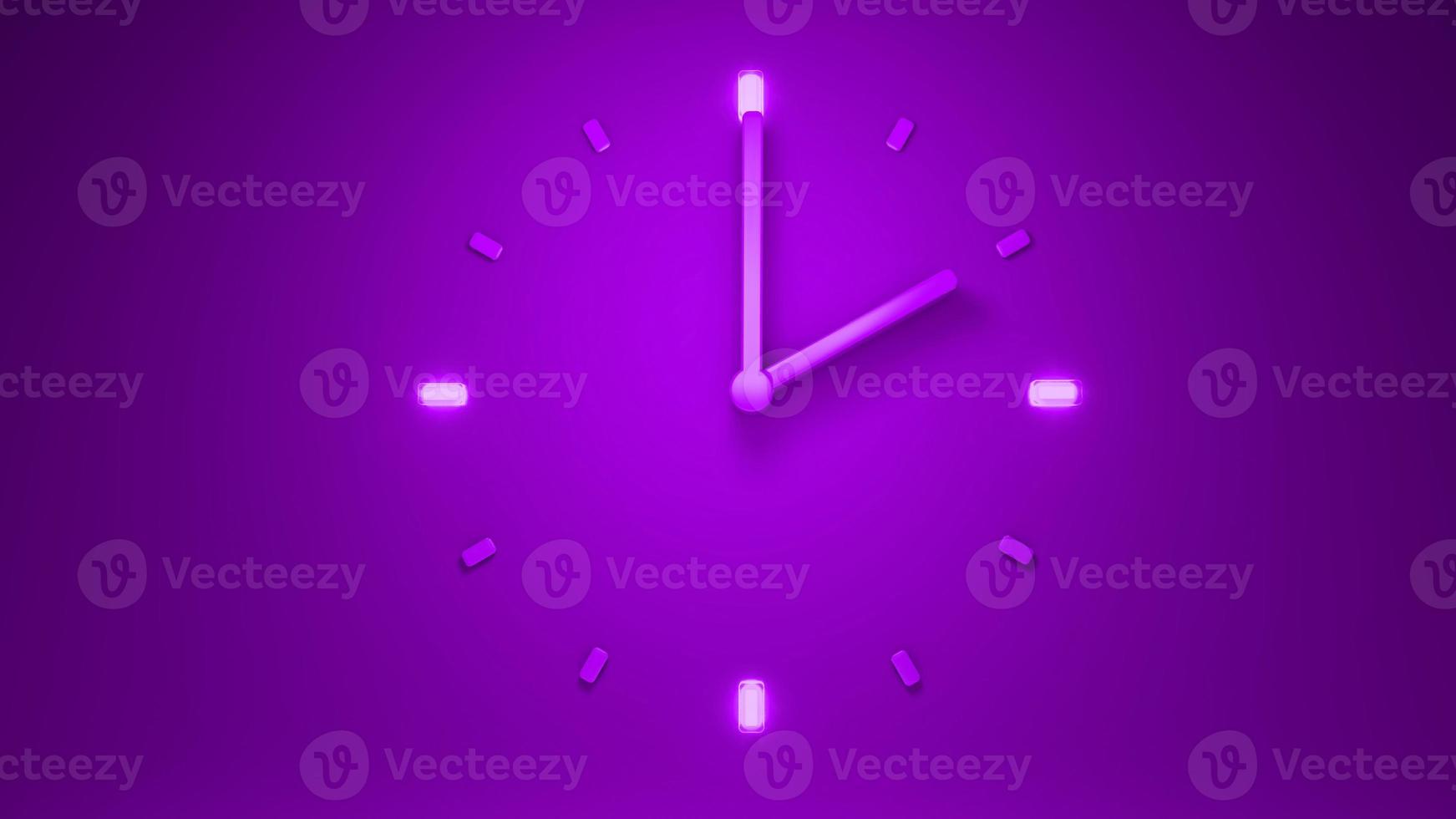 Backlit purple clock time 3D illustration 3D rendering subtle photo