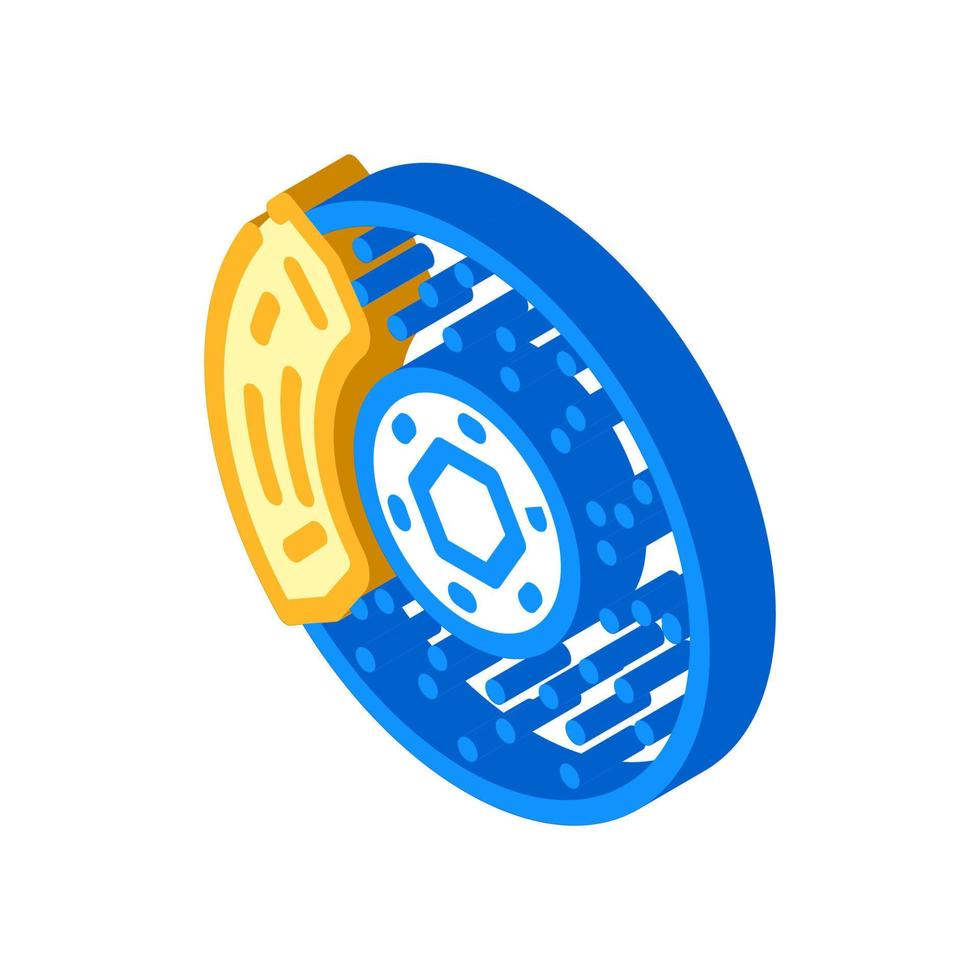 brake disk car isometric icon vector illustration