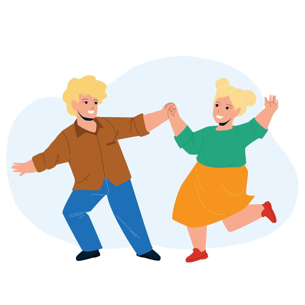 Kids Dancing Together On Children Party Vector