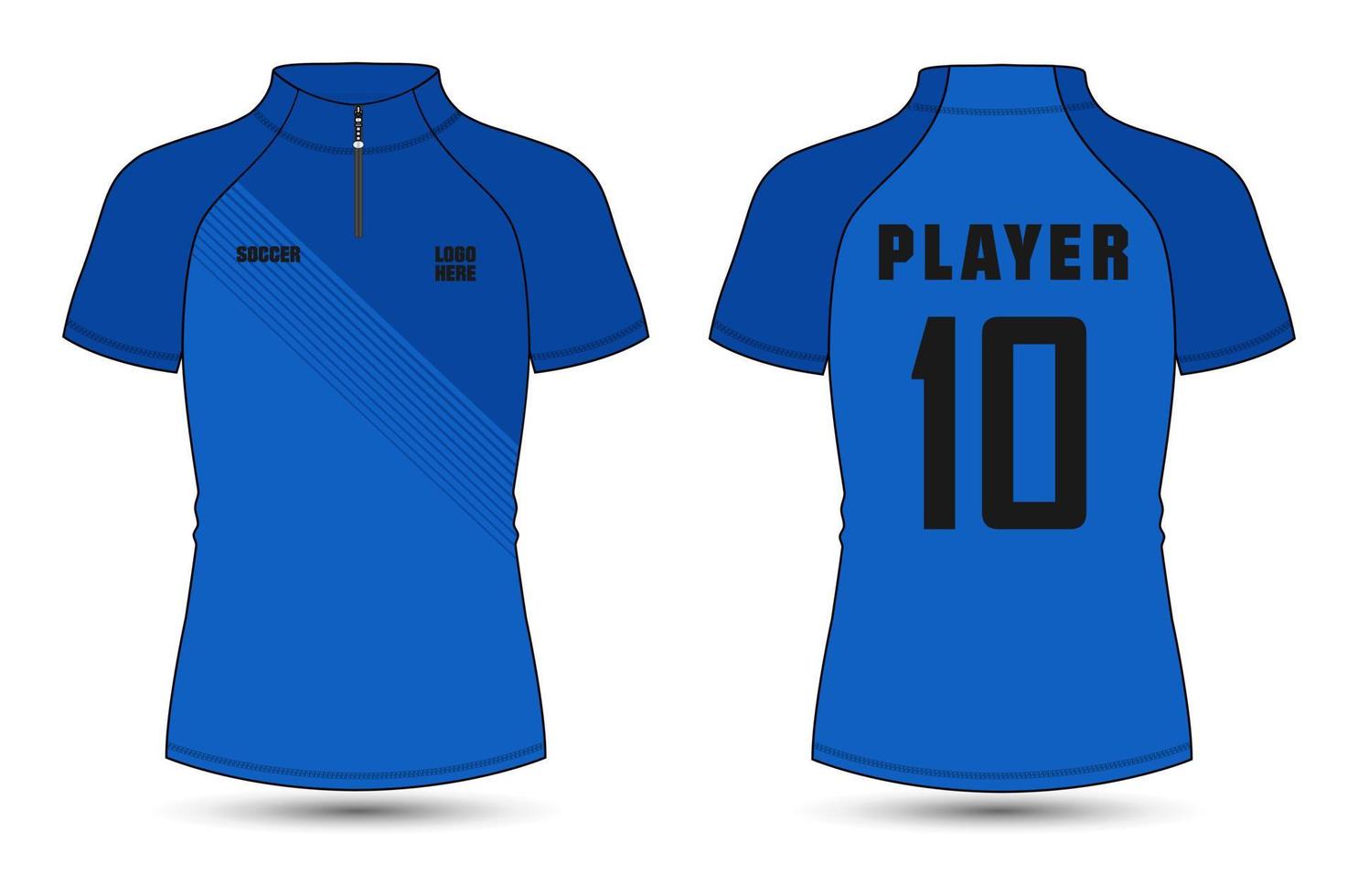 Short sleeve with short zip soccer cycling jersey Technical Flat sketch Vector Illustration template