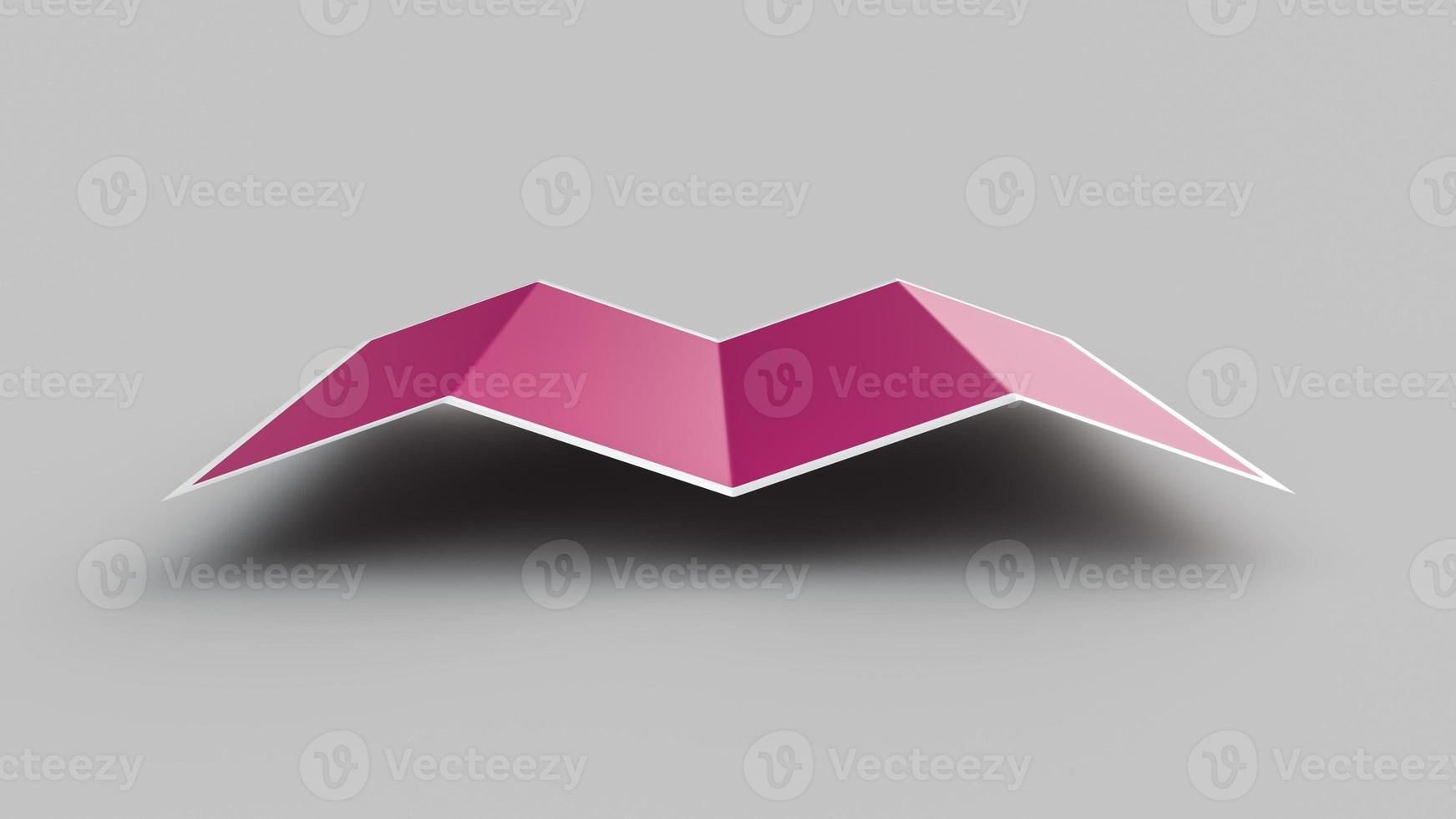 Folded paper realistic mockup empty map Paper isolated with shadow. Template for a content 3d illustration photo