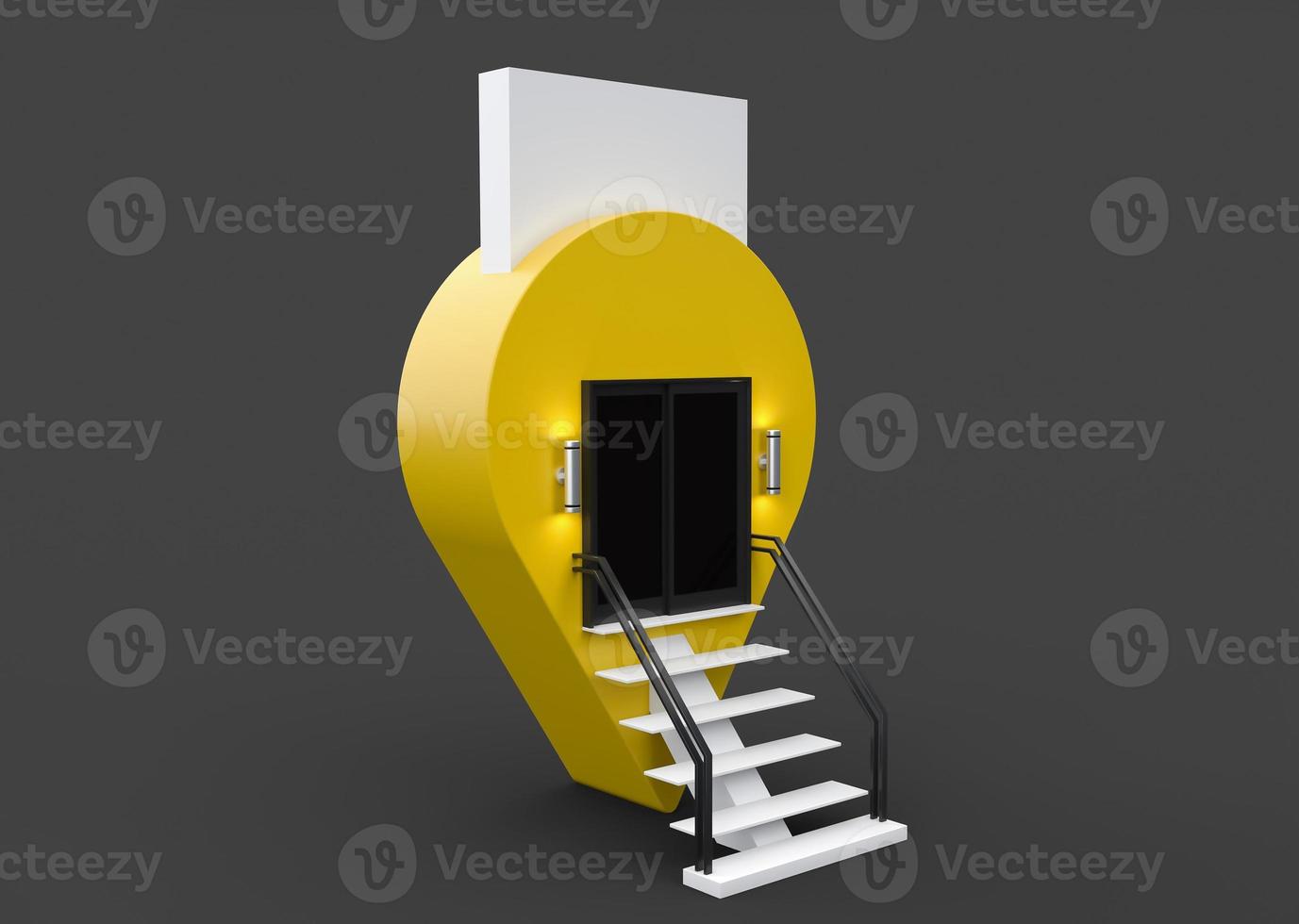 New store location Creative GPS map pointer. Geolocation sign Navigation pin icon for shop, market, shopping center, grocery store, supermarket, department store. 3d illustration photo