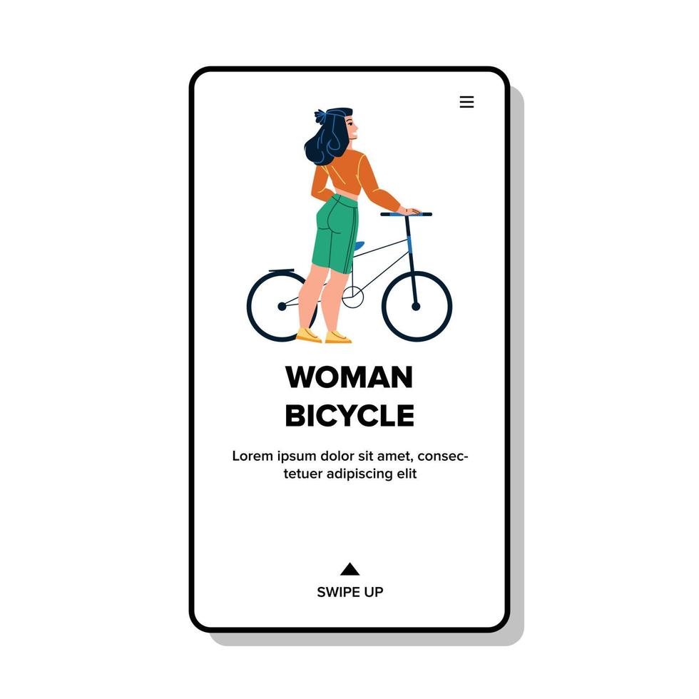 Woman Bicycle Road Trip Recreation Time Vector