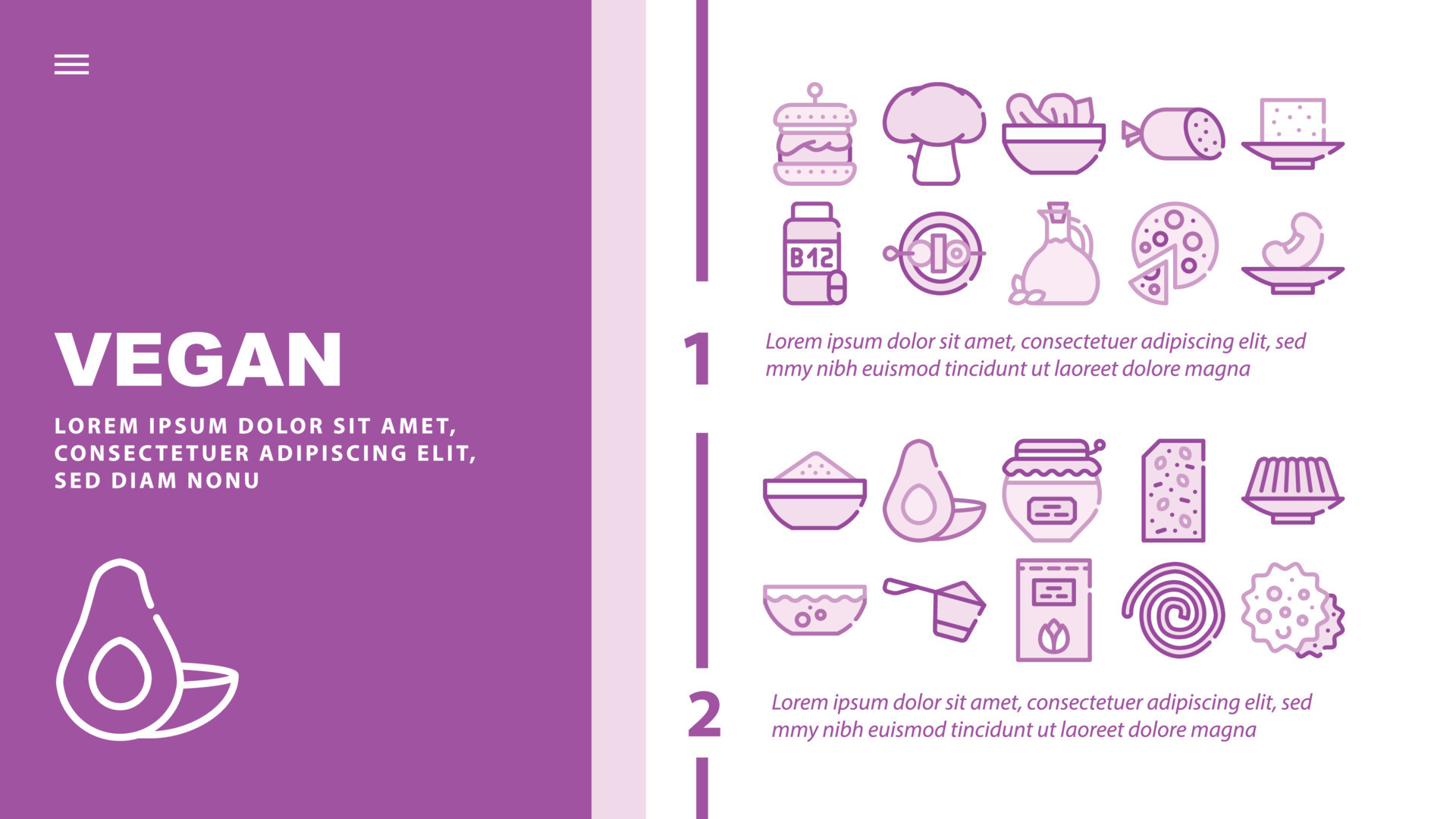 Vegan Menu Restaurant Landing Header Vector 8162390 Vector Art at Vecteezy