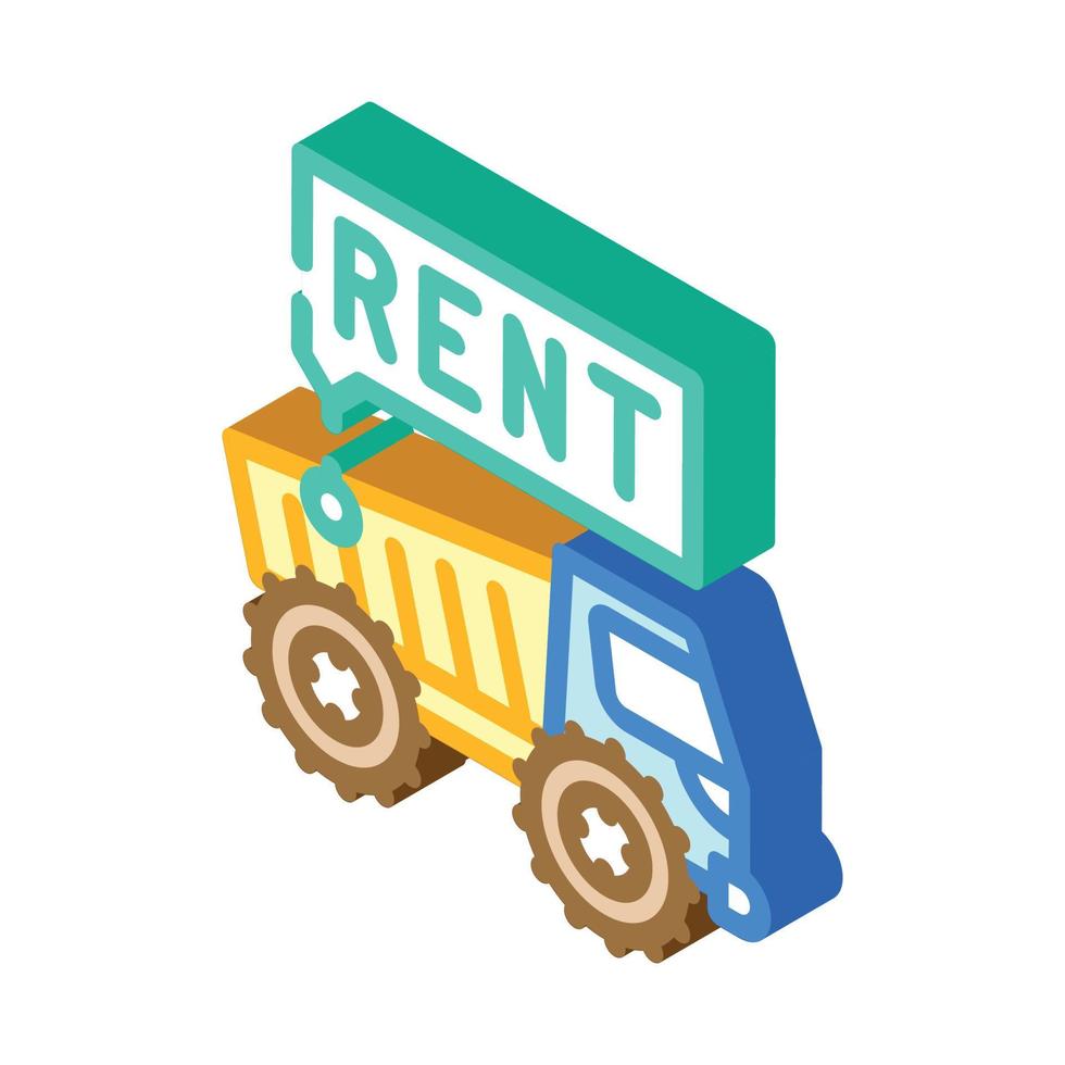 delivery of special transport truck isometric icon vector illustration
