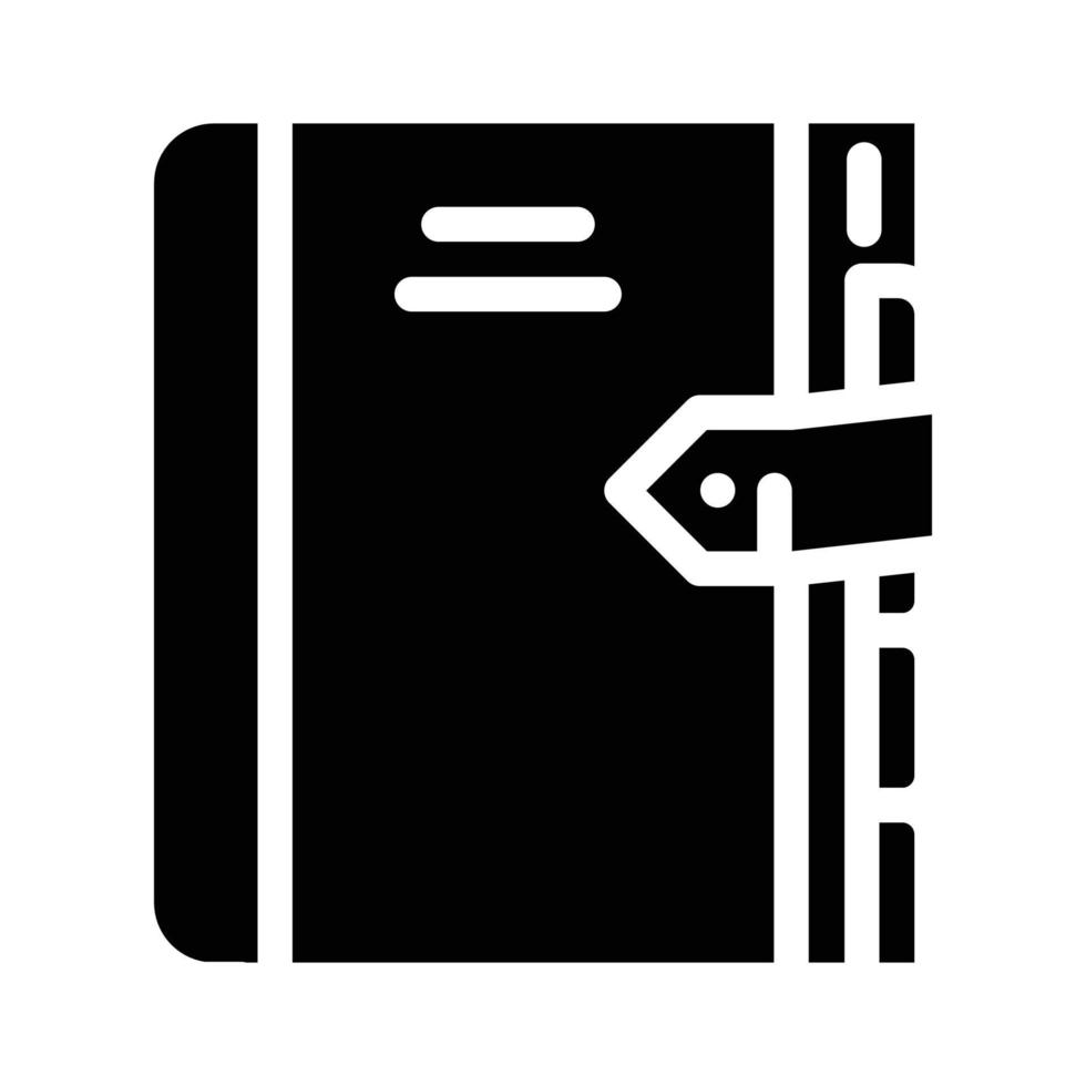 diary with separator glyph icon vector illustration