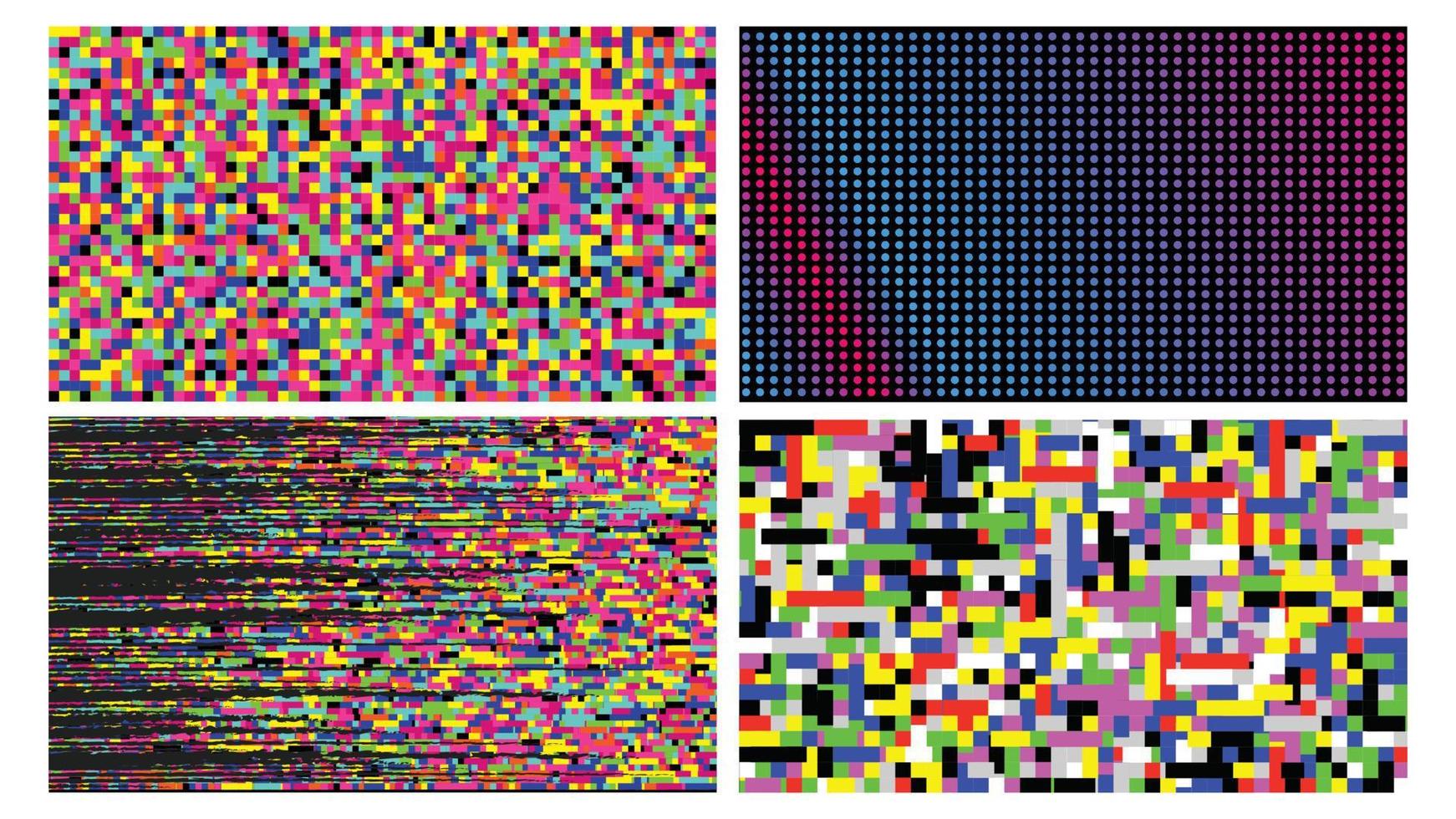 Pixel Noise Of Channel Grain Screen Set Vector