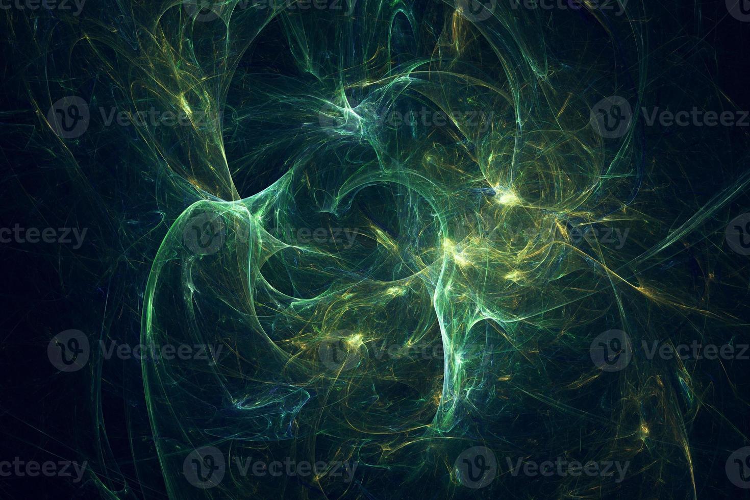 Abstract bright dark green smoke light effects tech futuristic background design 3d rendering for landing, web poster, flyer, card, and presentation photo