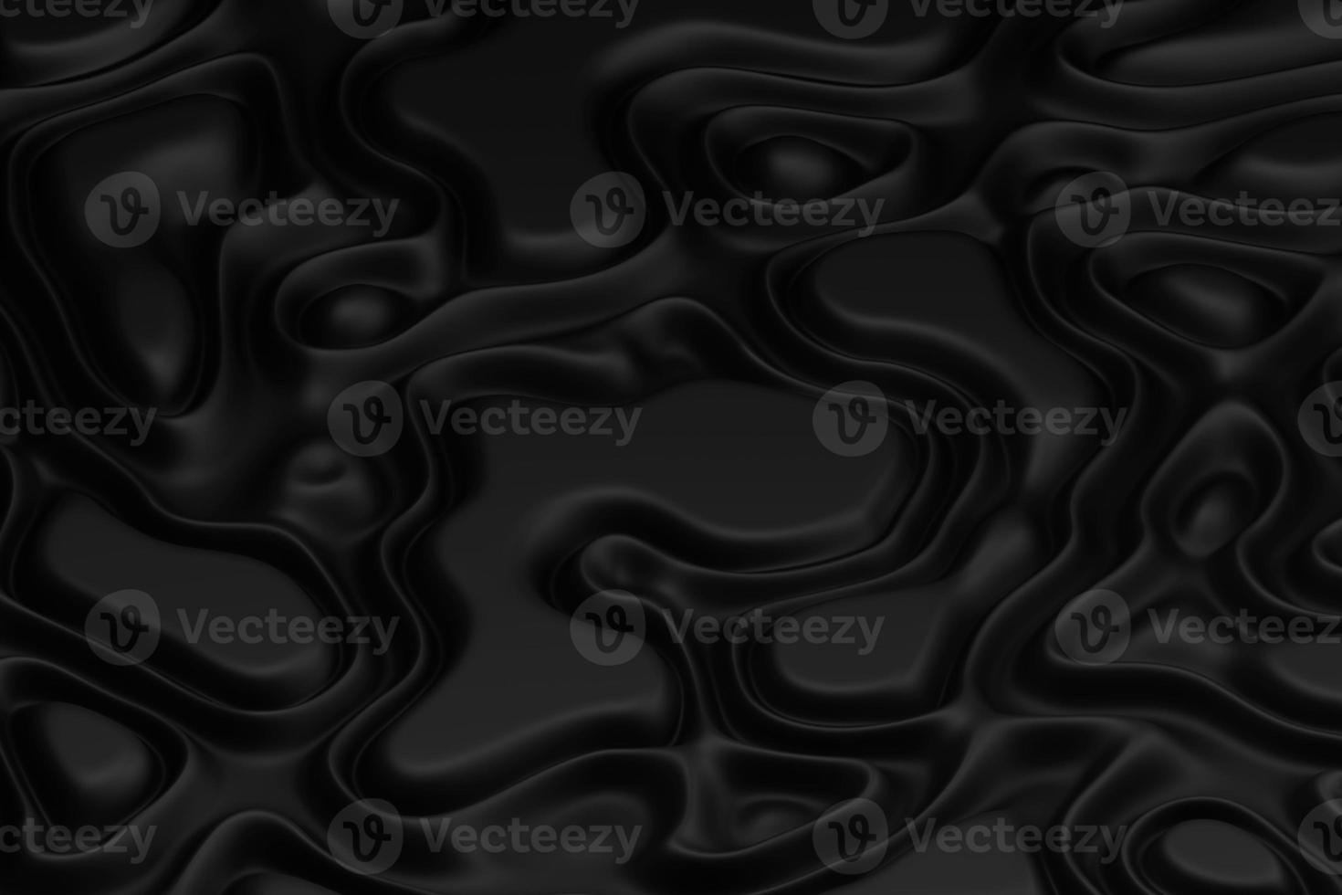 Abstract 3d rendering of wave black smooth wavy bands background surface photo