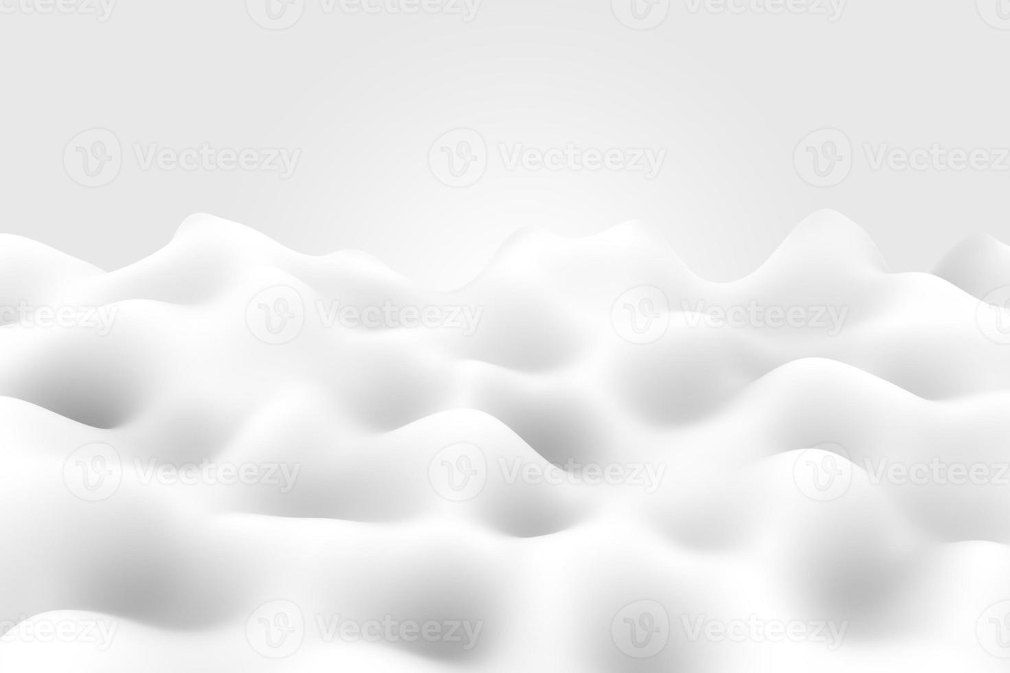Abstract dynamic twisted wave on grey and white gradient background. 3d illustration photo