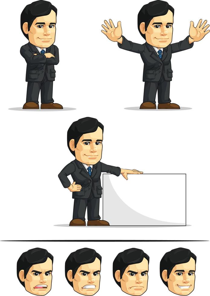 Businessman or Company Executive Customizable Mascot 6 vector