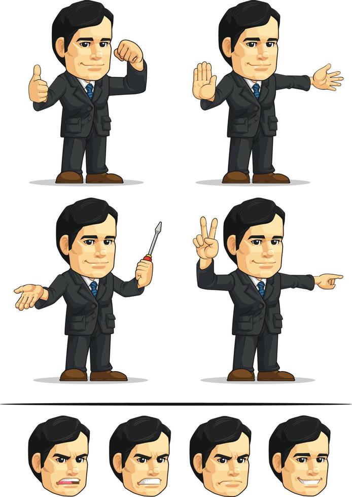 Businessman or Company Executive Customizable Mascot 4 vector