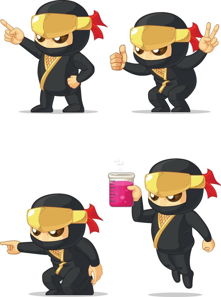 Ninja Customizable Mascot 5 vector