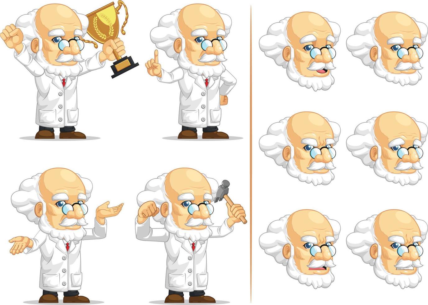 Scientist or Professor Customizable Mascot 7 vector