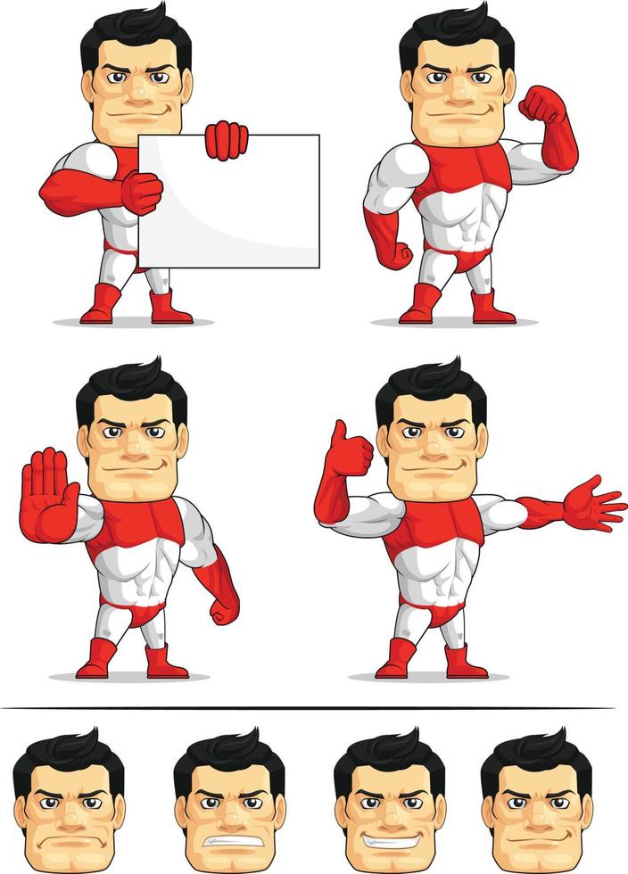 Superhero Customizable Mascot 6 vector