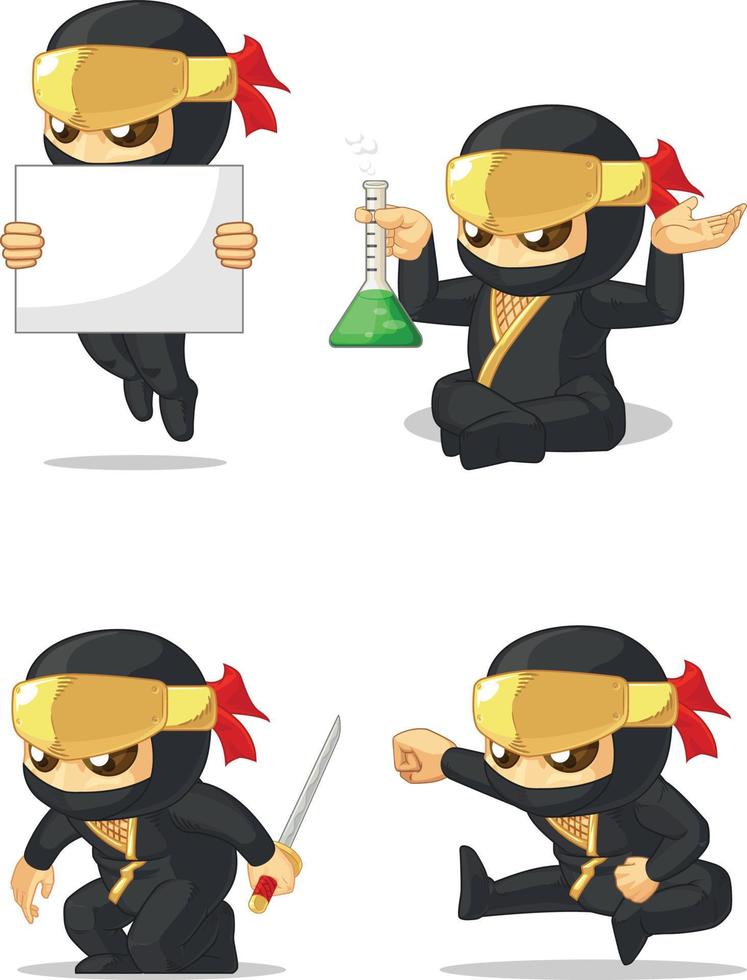 Ninja Customizable Mascot 7 vector