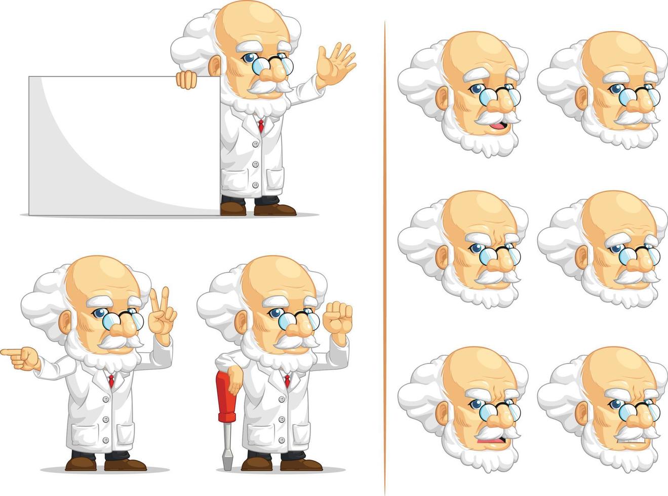 Scientist or Professor Customizable Mascot 5 vector