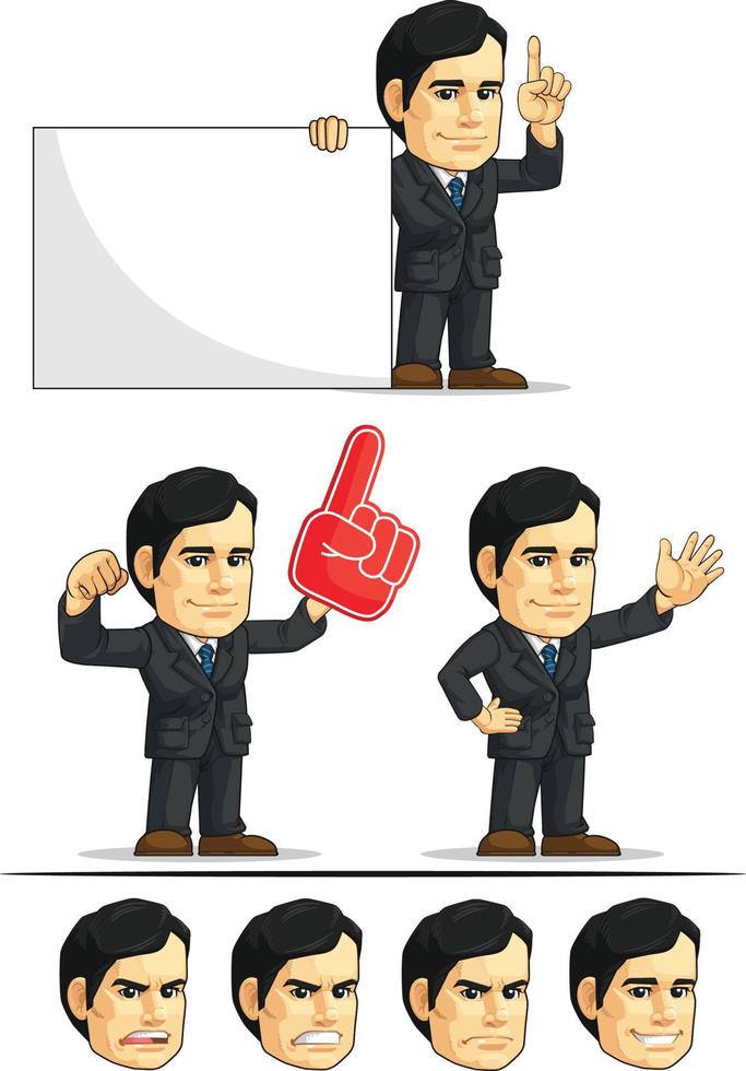 Businessman or Company Executive Customizable Mascot 5 vector