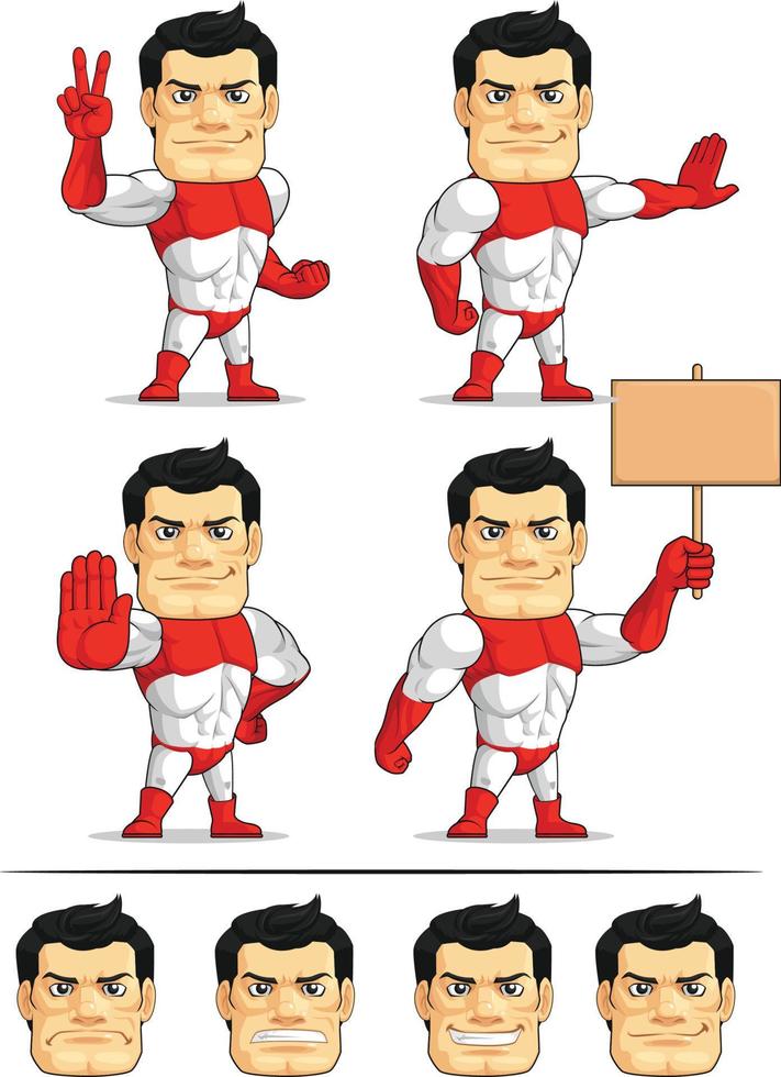 Superhero Customizable Mascot 7 vector