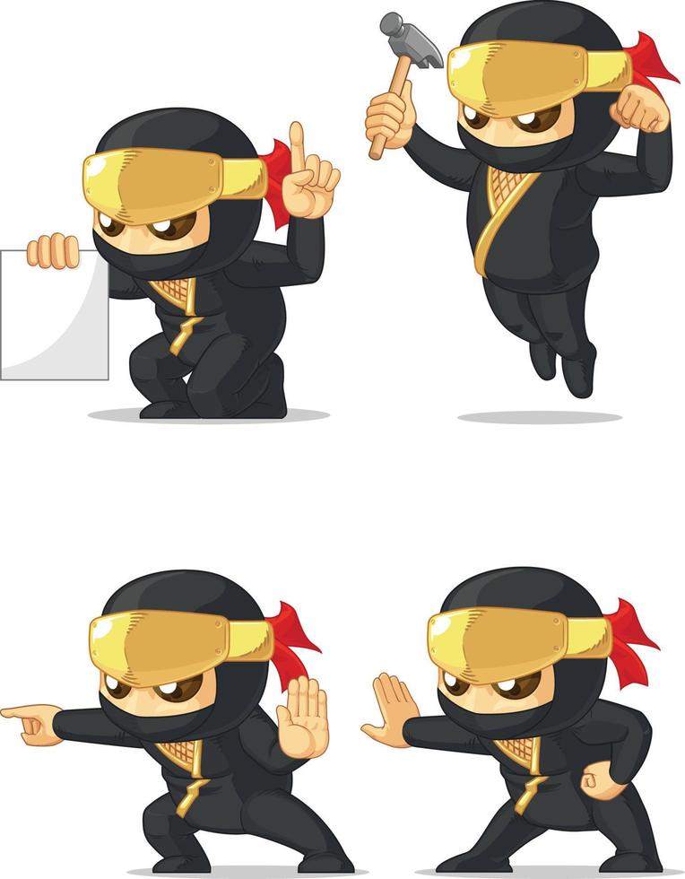 mascota ninja personalizable 4 vector