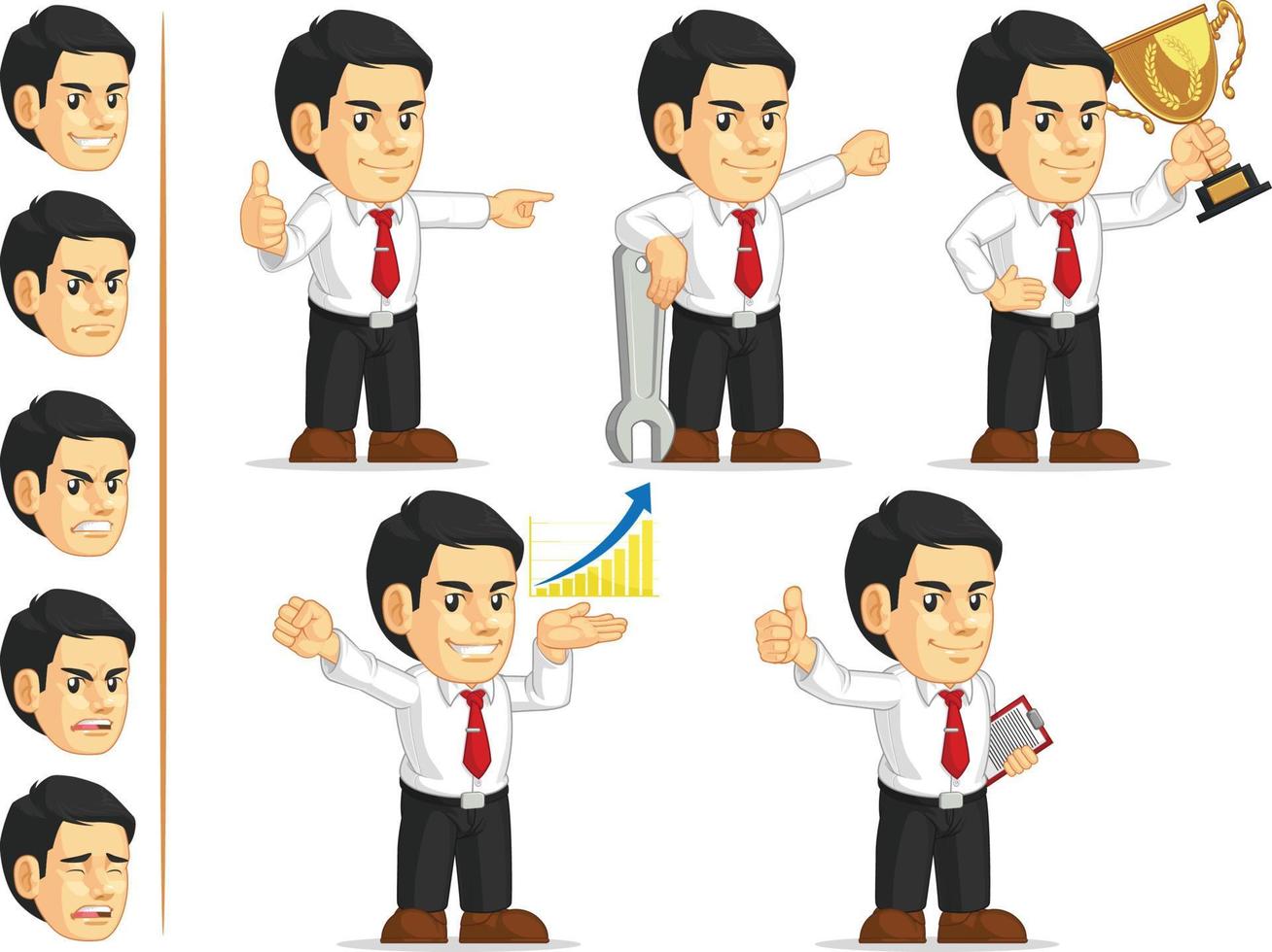 Office Worker Customizable Mascot 7 vector