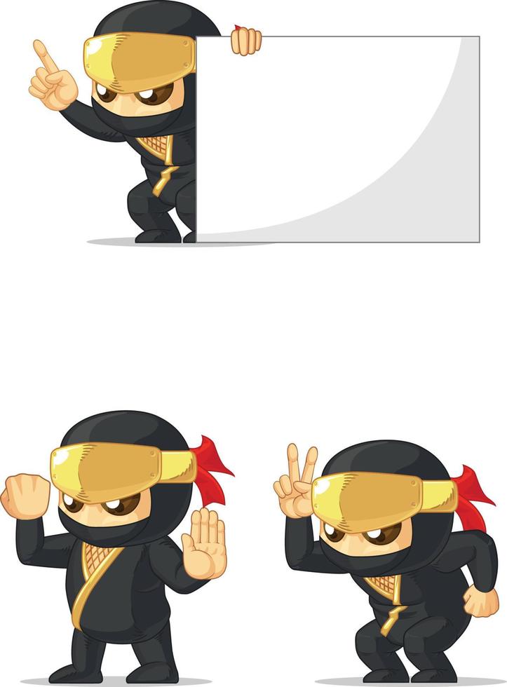 Ninja Customizable Mascot 3 vector