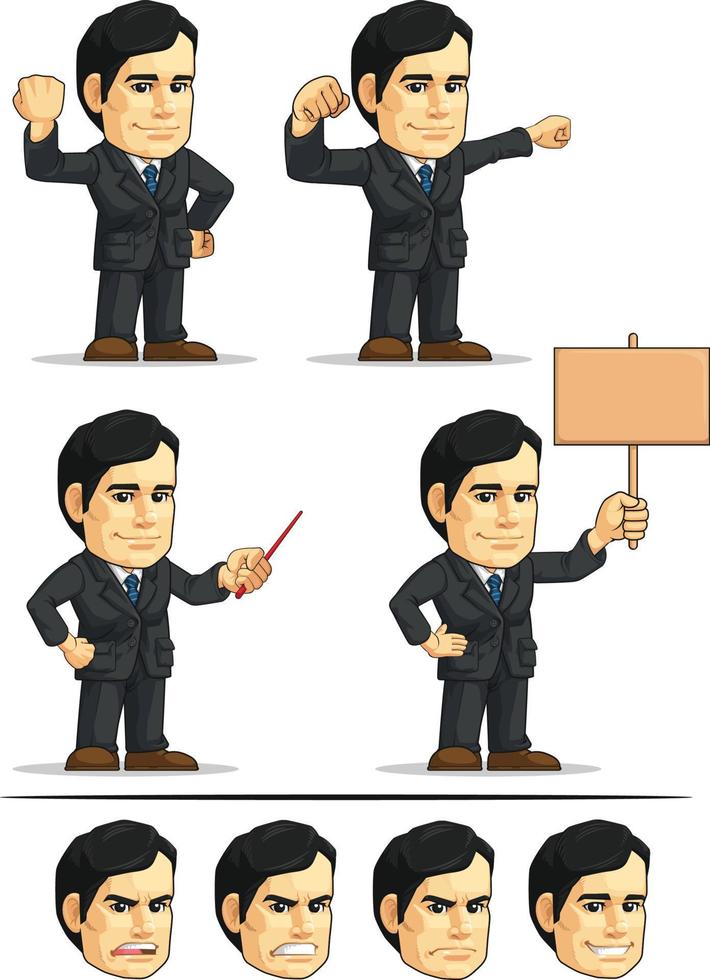 Businessman or Company Executive Customizable Mascot 3 vector