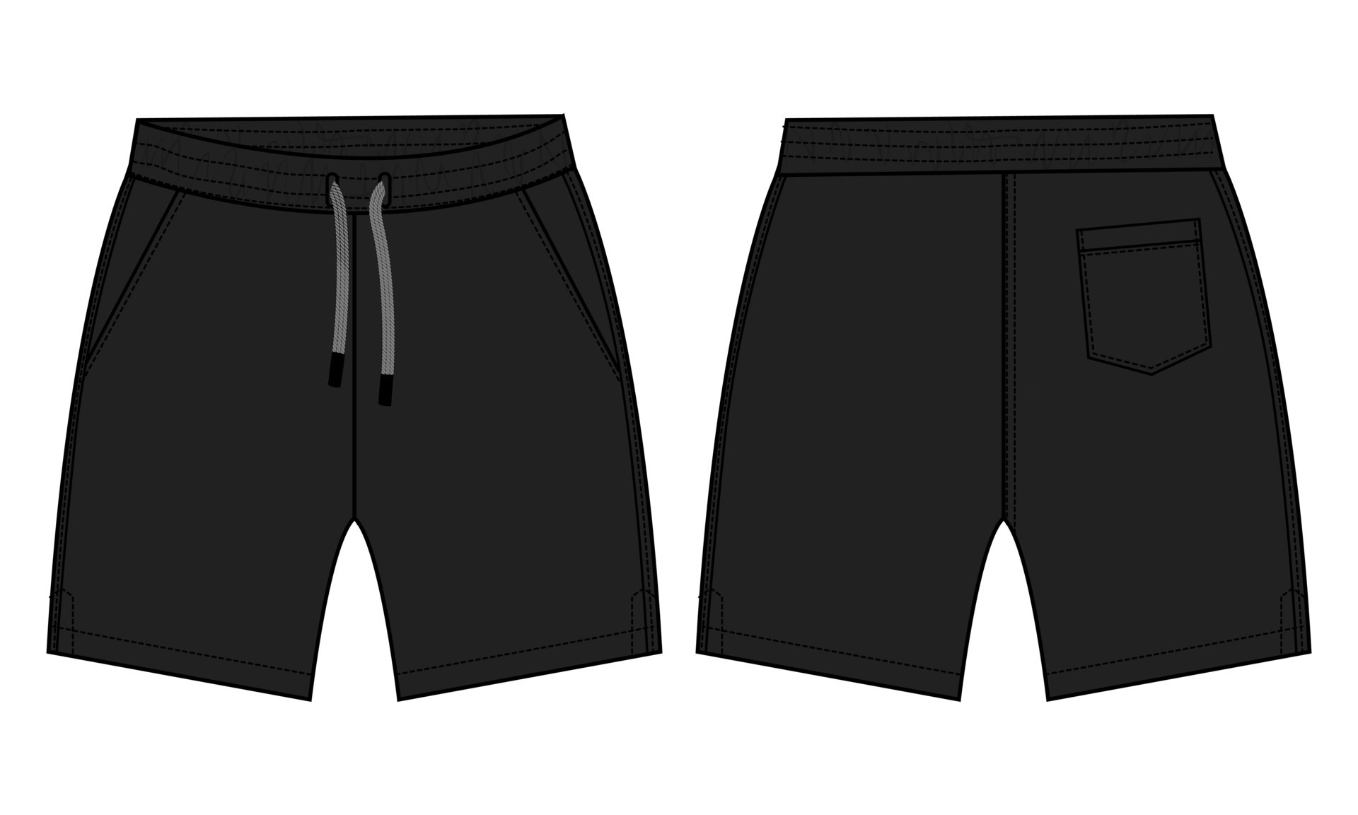 Shorts pant technical fashion flat sketch vector illustration template Shorts pant technical fashion flat sketch vector illustration template