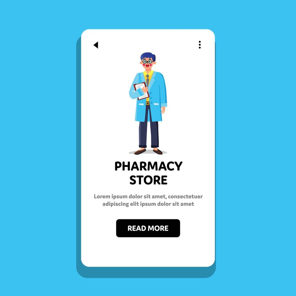 Pharmacy Store Drugstore Pharmacist Seller Vector illustration