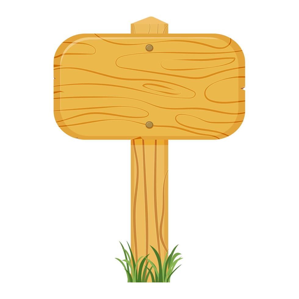 Wooden board on stick for banner with message. vector