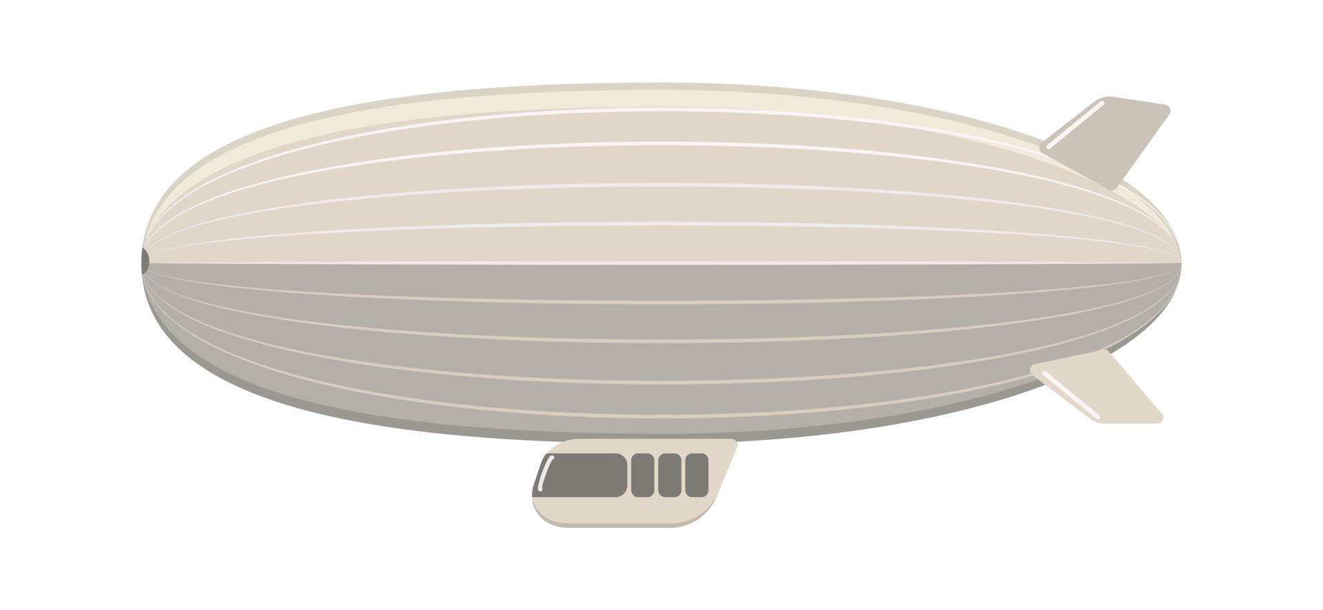 Zeppelin vintage. Airship in gray color isolated on white background. vector