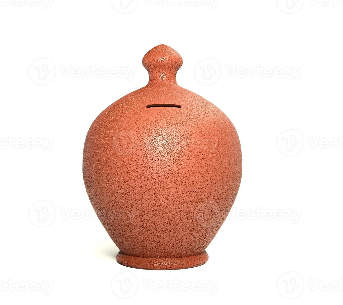 Money saving bank, Gold clay Gullak coin box isolated Money saving concept banking 3d rendering 3d illustration photo