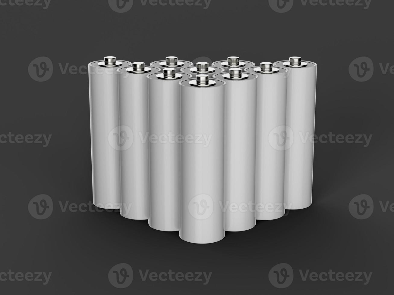 AA Size battery isolated on white background blank rechargeable battery aa or aaa size 3d illustration photo