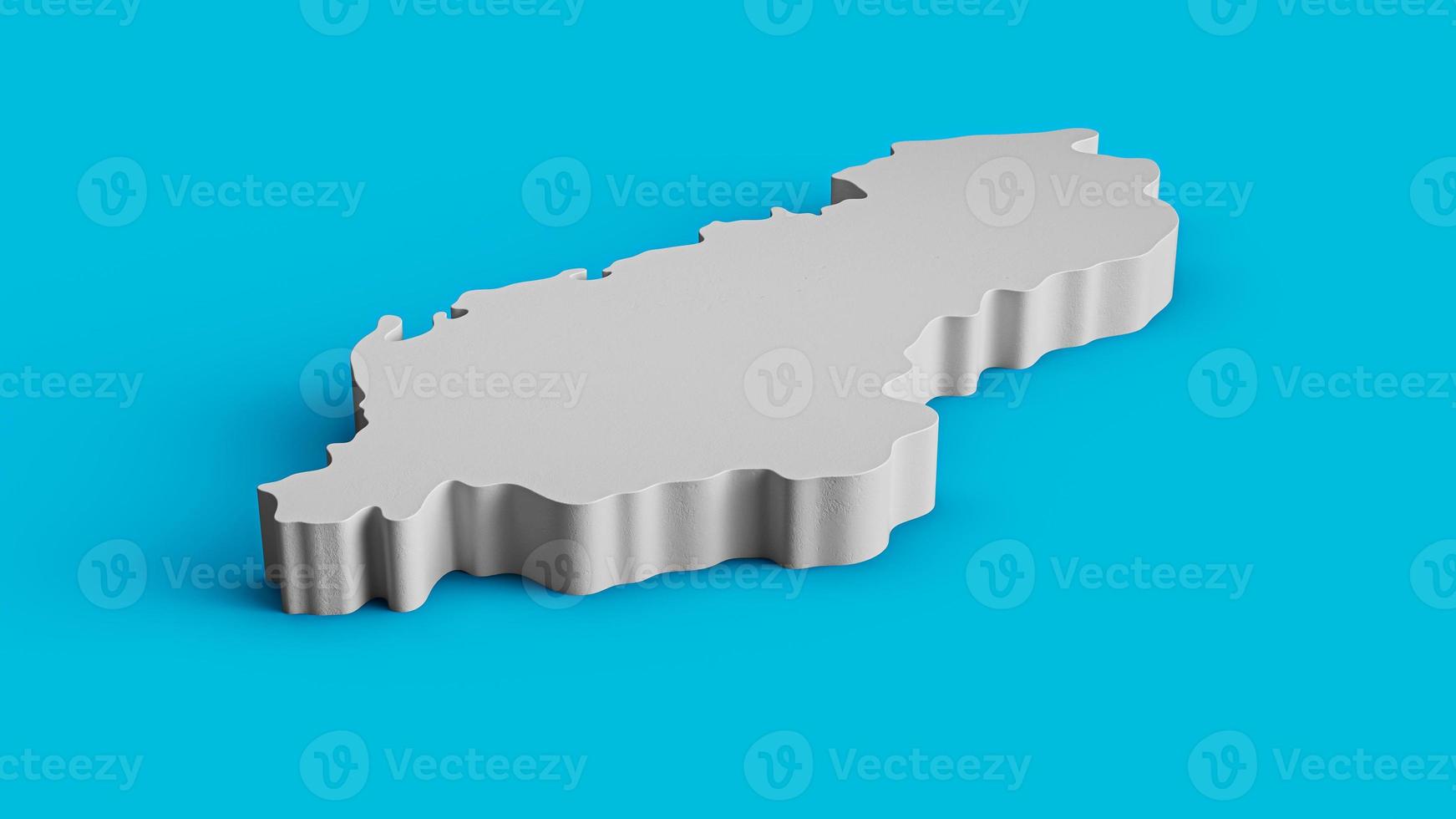 Albania Map 3D Topographic map Geography Cartography and topology Sea Blue surface 3D illustration photo