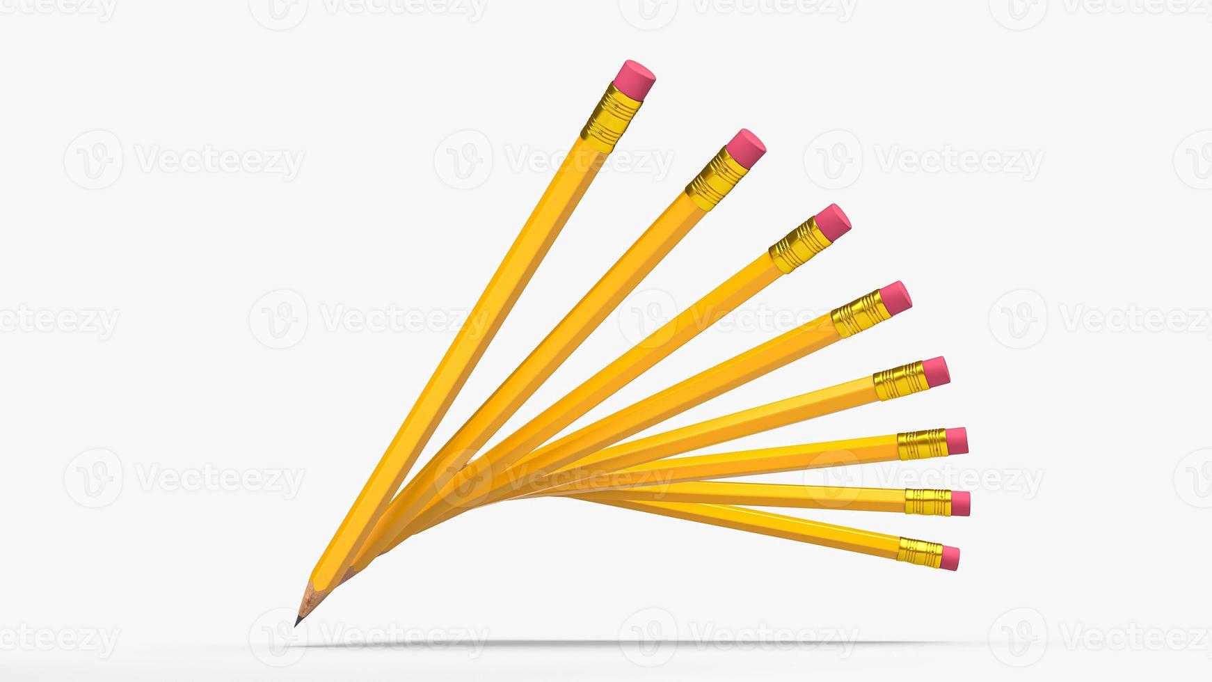 Creative pencils Levitating Abstract Pencils 3d illustration photo