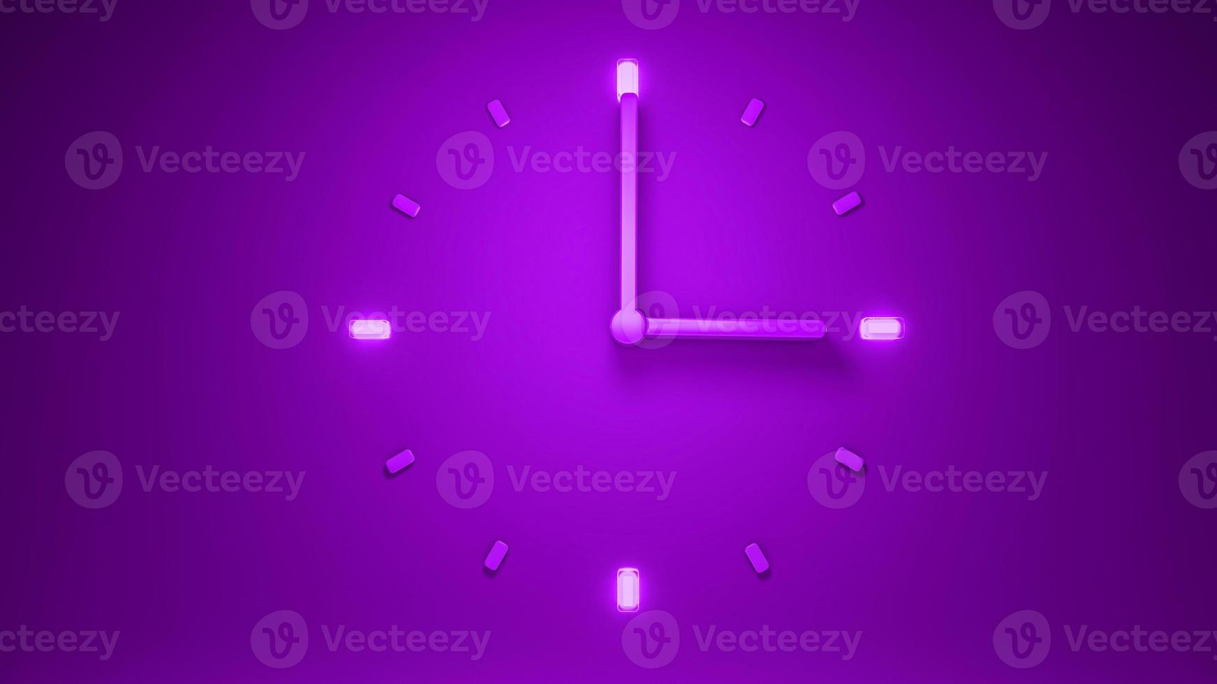 Backlit purple clock time 3D illustration 3D rendering subtle photo