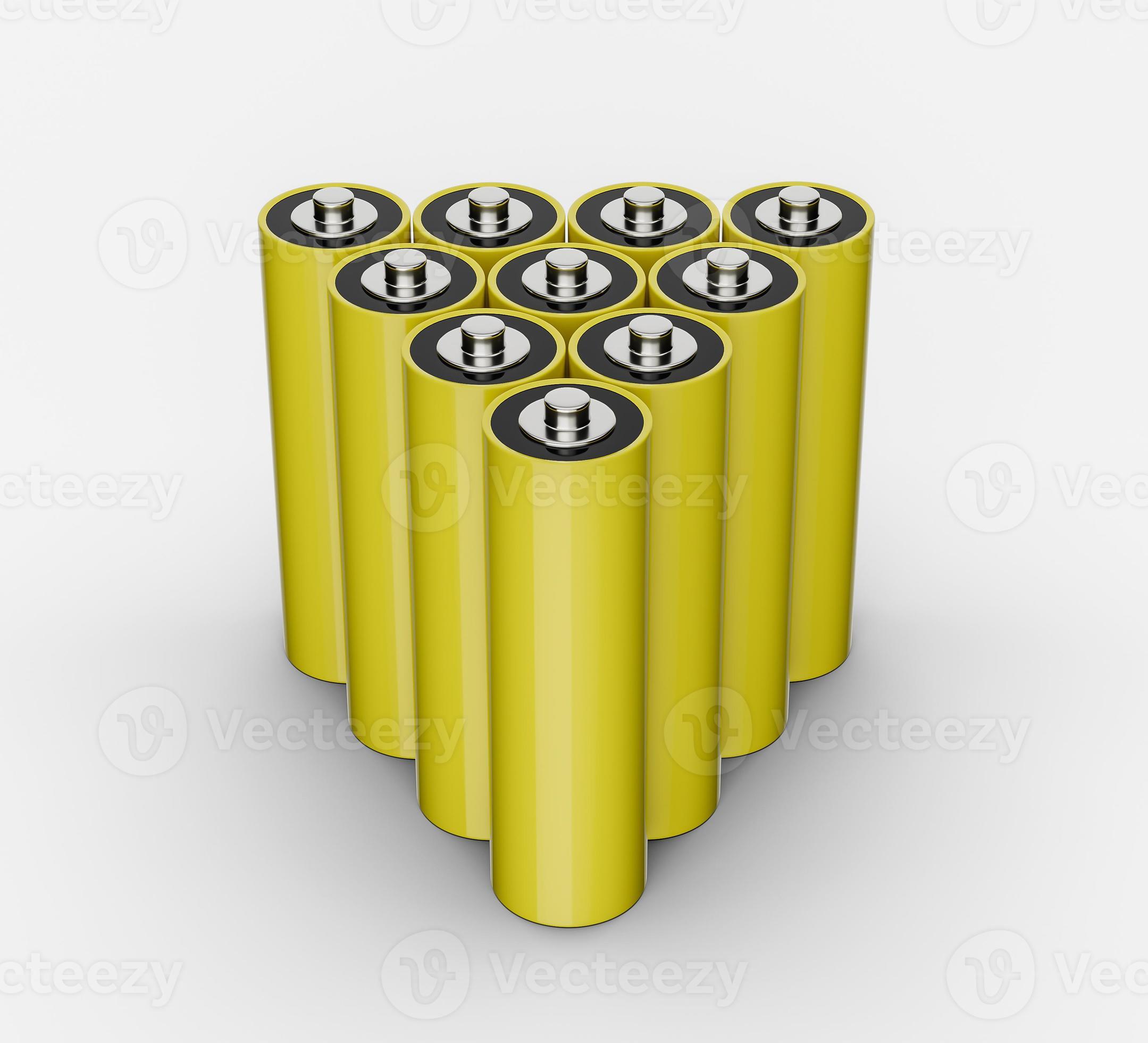 AA Size battery Yellow color isolated on white background blank