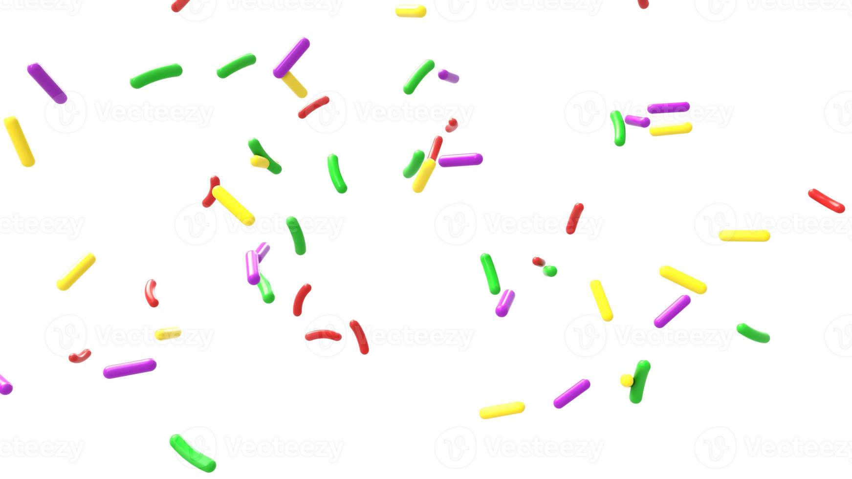Colorful sprinkle falling 3d illustration photo