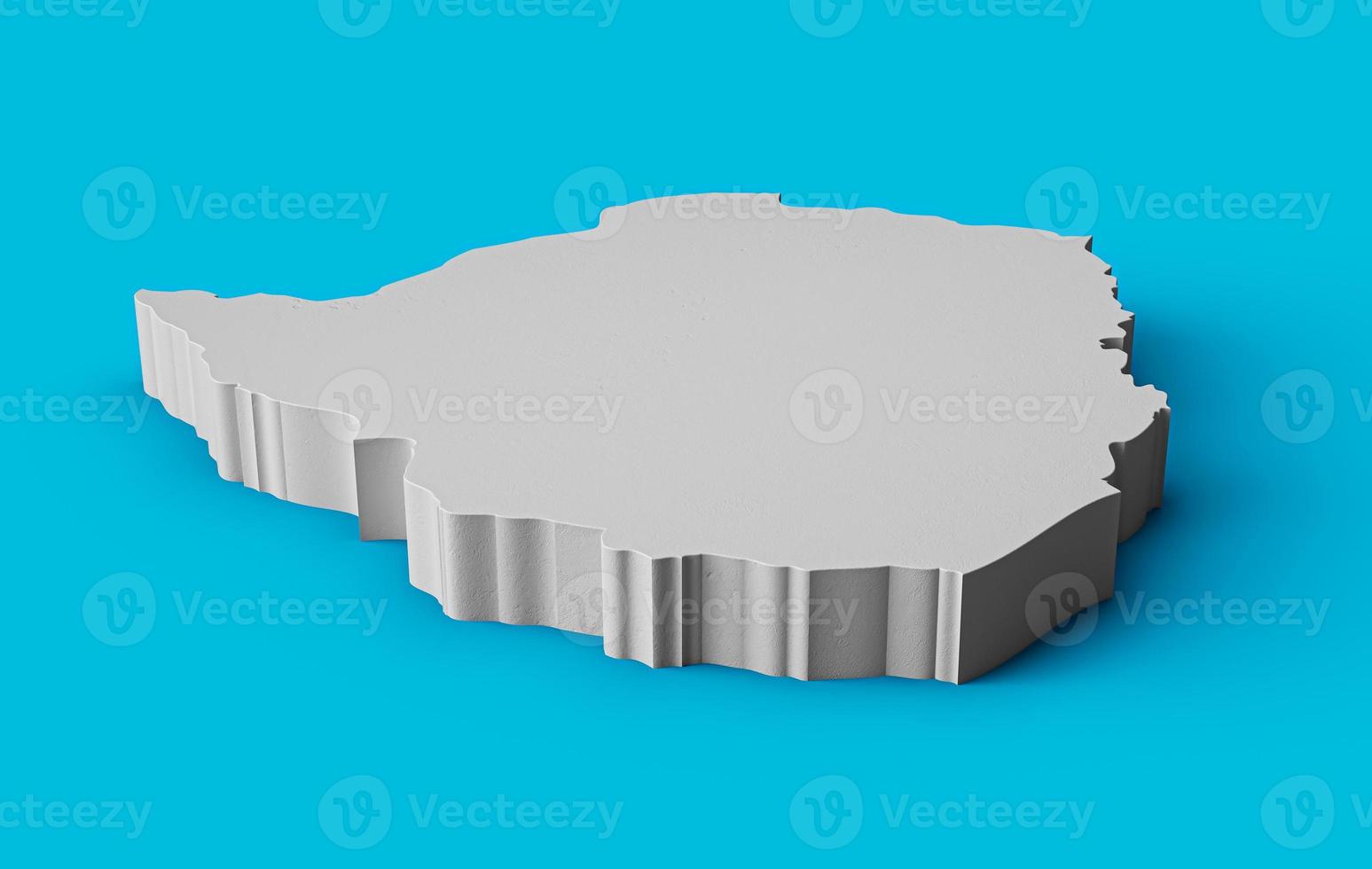 Zimbabwe 3D Topographic map Geography Cartography and topology Sea Blue surface 3D illustration photo