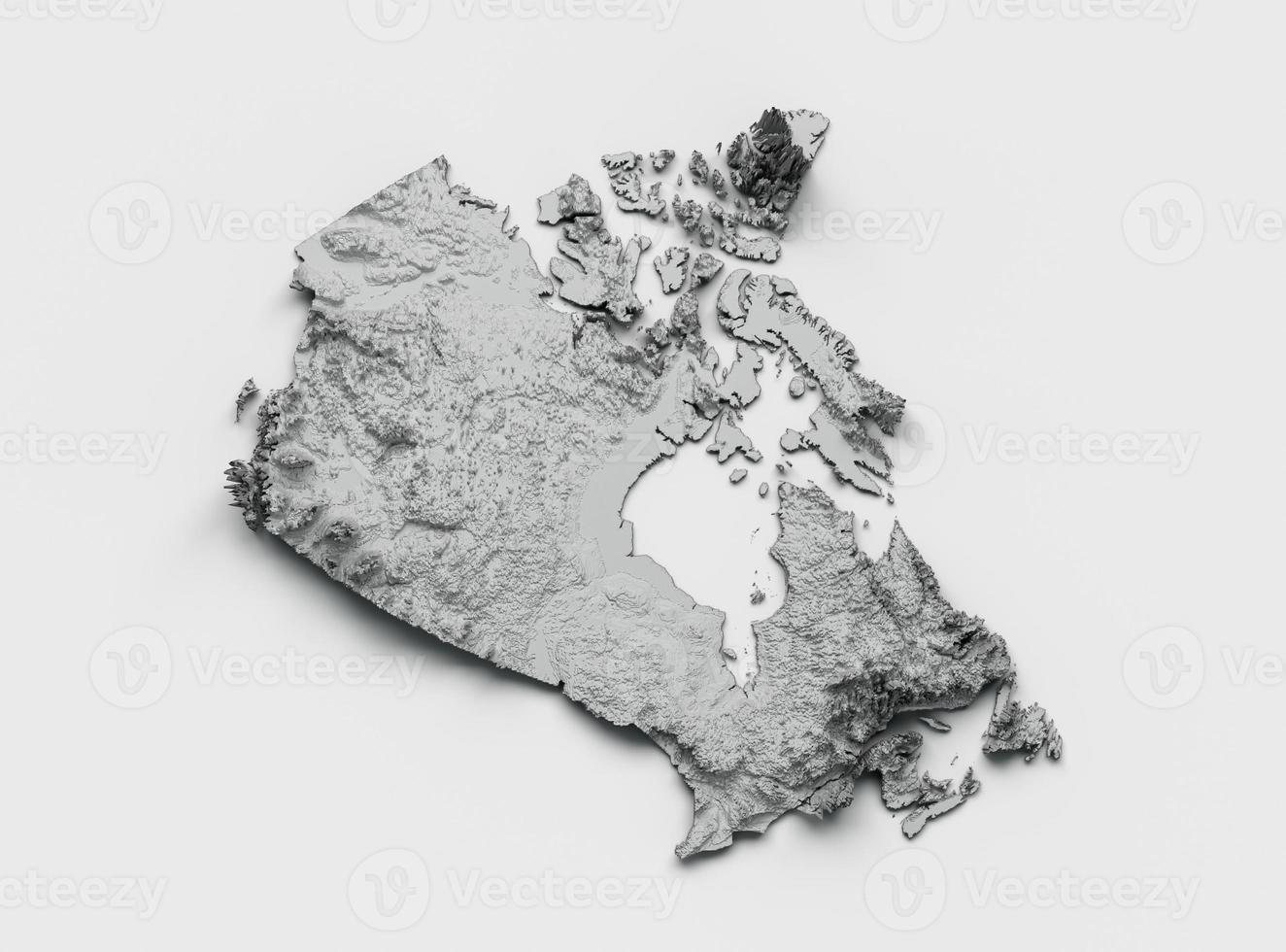 Canada Map Iceland Flag Shaded relief Color Height map on white Background 3d illustration photo