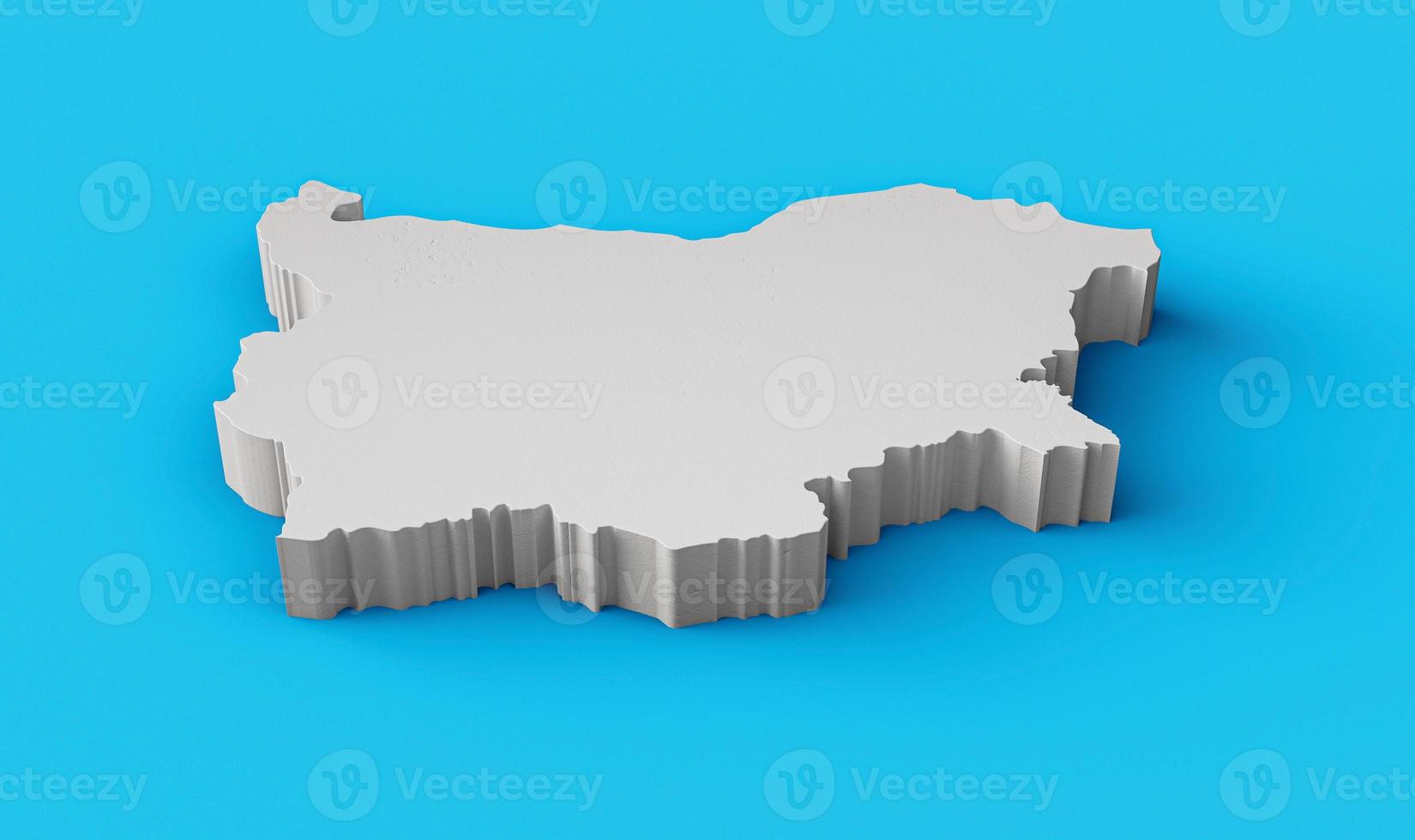 Bulgaria 3D map Geography Cartography and topology Sea Blue surface 3D illustration photo