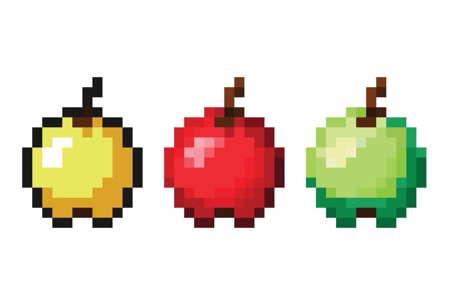 concepto de juegos, vector de tamaño variable, arte de píxeles, manzana