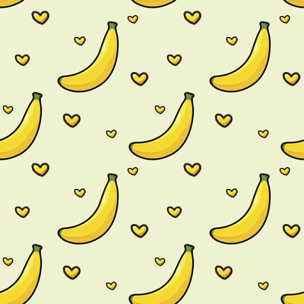 Yellow banana seamless repeat pattern vector