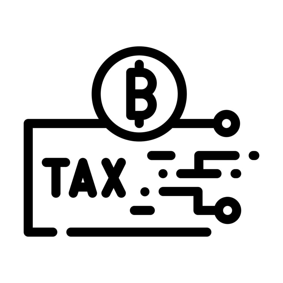 icono de línea de impuestos cryptocurrency ilustración vectorial vector