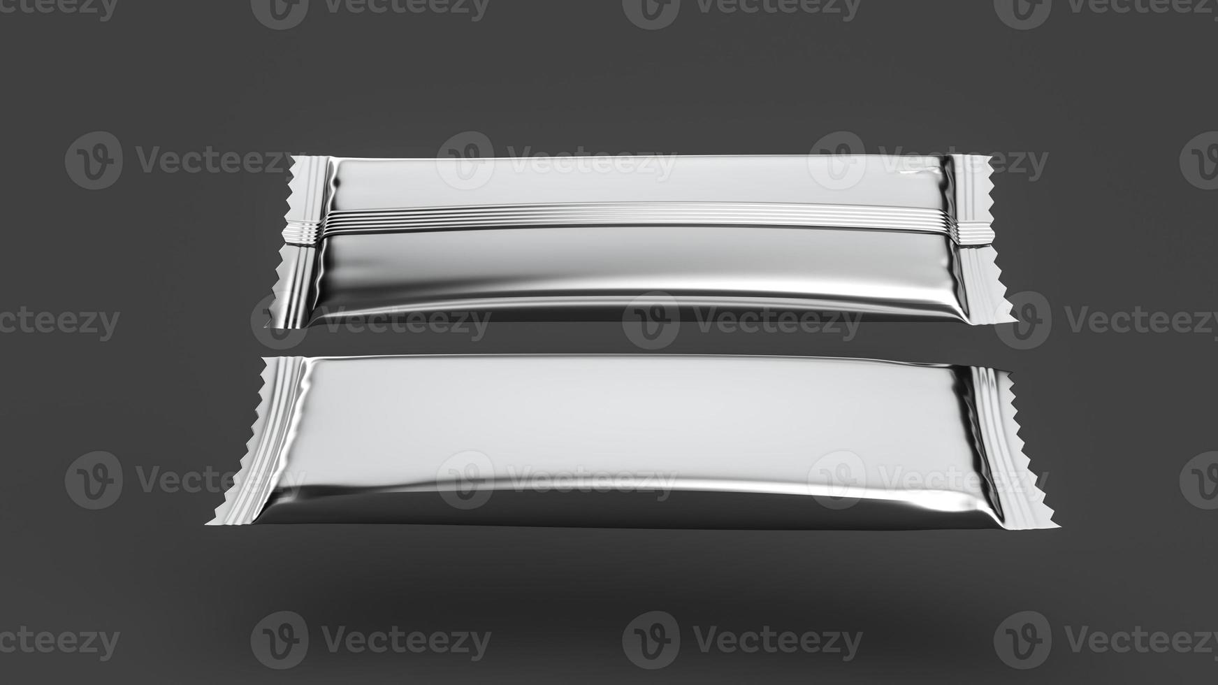 Universal mockups of blank packaging sticks. Front and back view. isolated on Dark background 3d illustration photo
