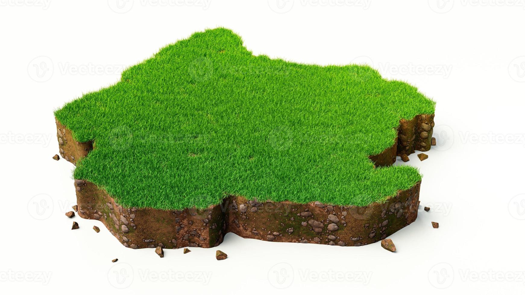 Suriname country Grass and ground texture map 3d illustration photo