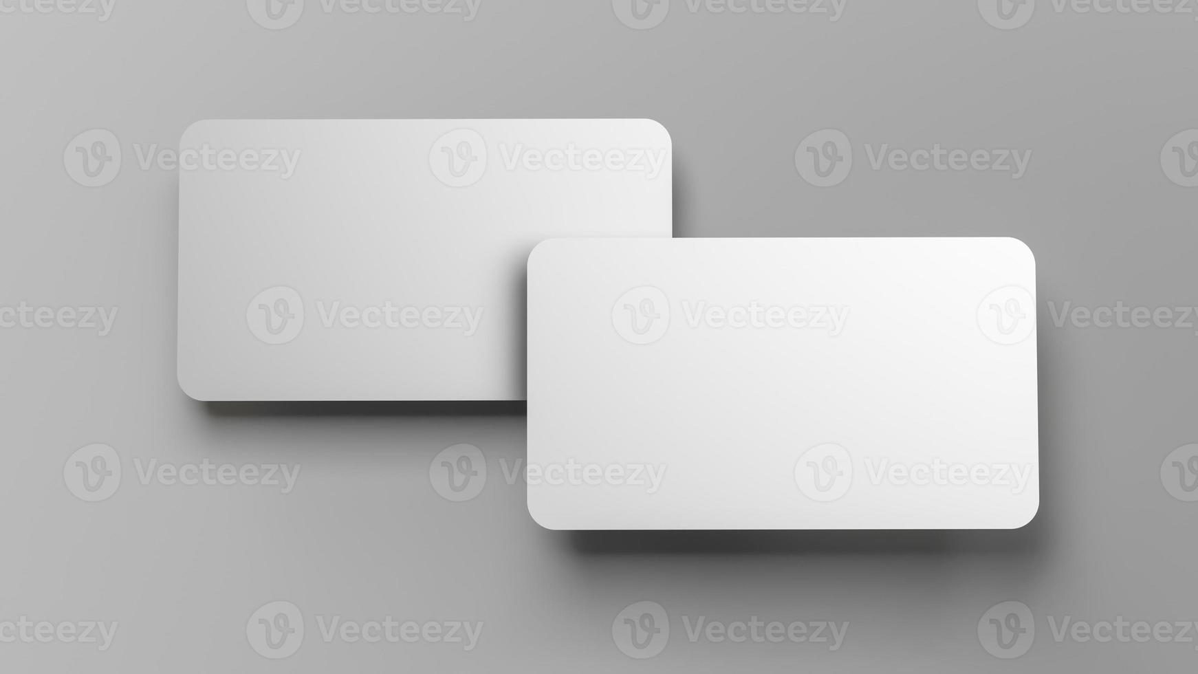 Realistic blank business card illustration for mockup 3d rendering photo